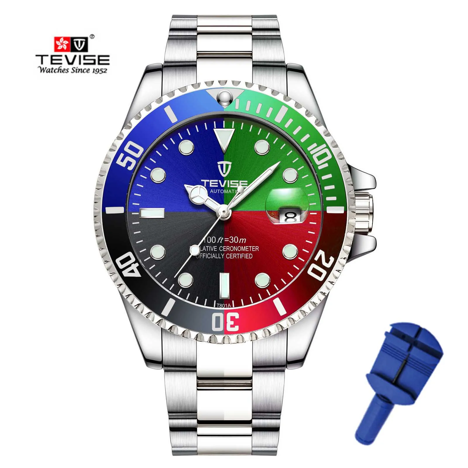 Color 15 TEVISE функциональные часы из нержавеющей стали повседневные мужские автоматические наручные часы лучший бренд Роскошные спортивные мужские часы - Цвет: Color 15