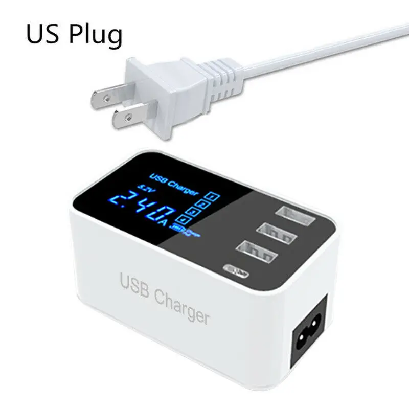 Быстрая зарядка Тип C USB зарядное устройство концентратор светодиодный дисплей настенное зарядное устройство Быстрая зарядка для мобильных телефонов для iPhone для samsung USB адаптер EU US - Тип штекера: США