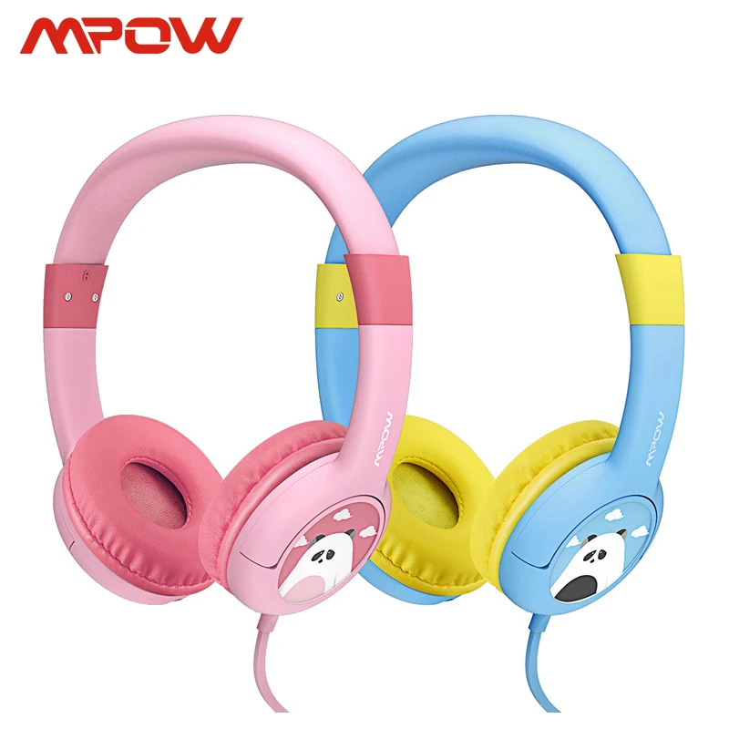 2 Pack Mpow BH181 Wired Headphones Kids Headset Gift For Kids Boys Girls Max 85db Soft Ear pads For iPhone iPod MP3 MP4 laptop