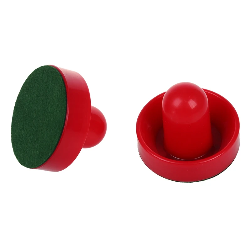 2 Air Hockey Pushers 2 table hockey pucks Handles