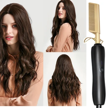

Hair Straightener Flat Irons Straightening Brush Hot Heating Comb Hair Straight Styler Corrugation Curling Iron Hair Curler Comb