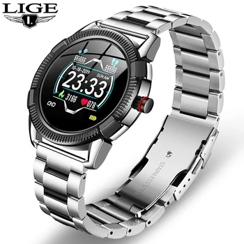 

LIGE New fashion luxury Smart watch Men waterproof Sleep Heart rate monitor Smart watch for Android and iphone reloj inteligente