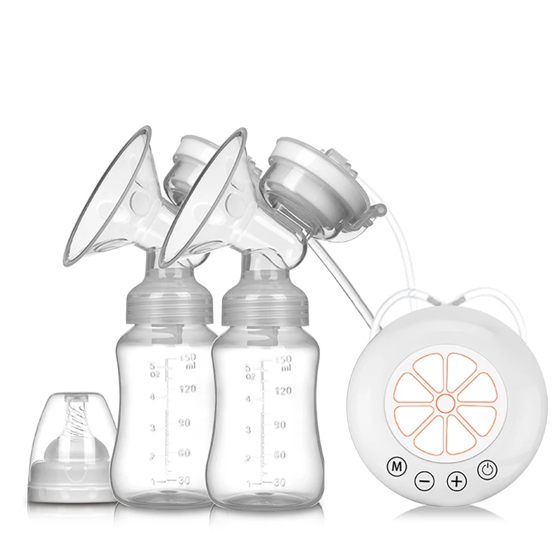 Double Electric Breast Pump USB Electric Breast Pump With Baby Milk Bottle Cold Heat Pad BPA free Powerful Pumps