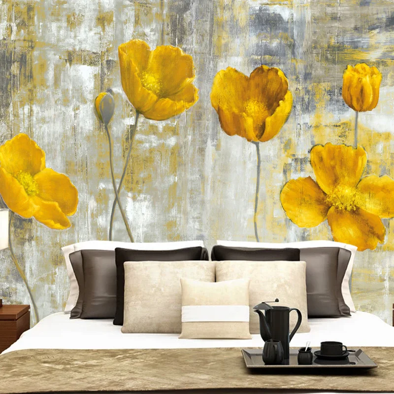 European-Style-Vintage-Yellow-Flower-Backdrop-Wall-3D-Mural-Wallpaper-Hotel-Gallery-Dining-Room-Art-Wallpaper (2)