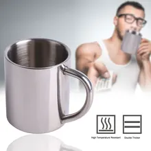Универсальная двухслойная Нержавеющая сталь изоляция кофейная кружка чашка путешествия серебро