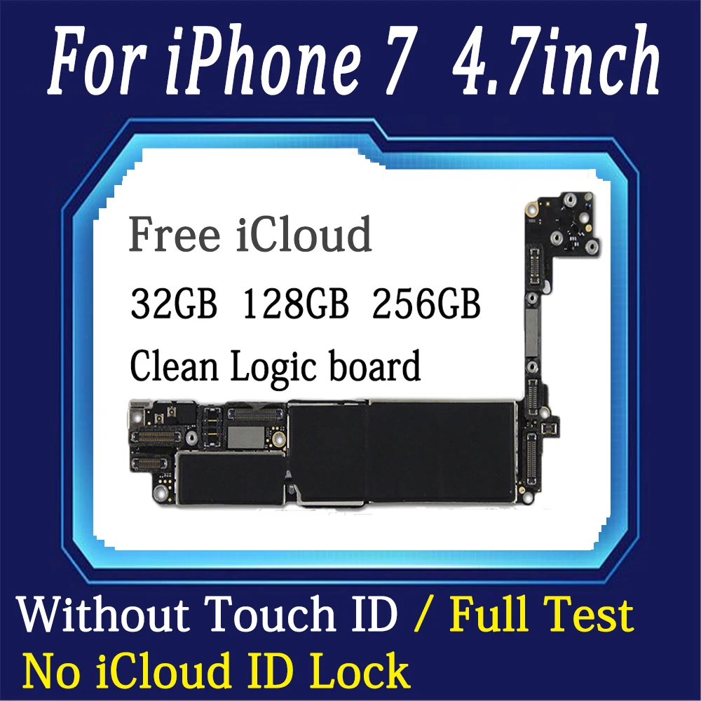 Бесплатный iCloud для iPhone 7 материнская плата с/без Touch ID, оригинальная разблокированная для iPhone 7 материнская плата с чипами все протестированы MB