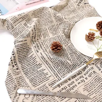 

Vintage Style Placemats Soft Fabric Letters Printed Napkins Table Mats for Home Kitchen Decoration MSU88