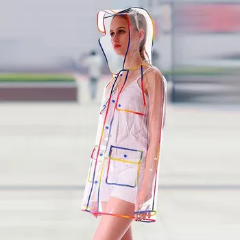 

Women Raincoat Thickened Waterproof Camping Travel Rain Coat Fashionable Plain Friendly Hooded Raincoat Rainwear Suit Raincoats