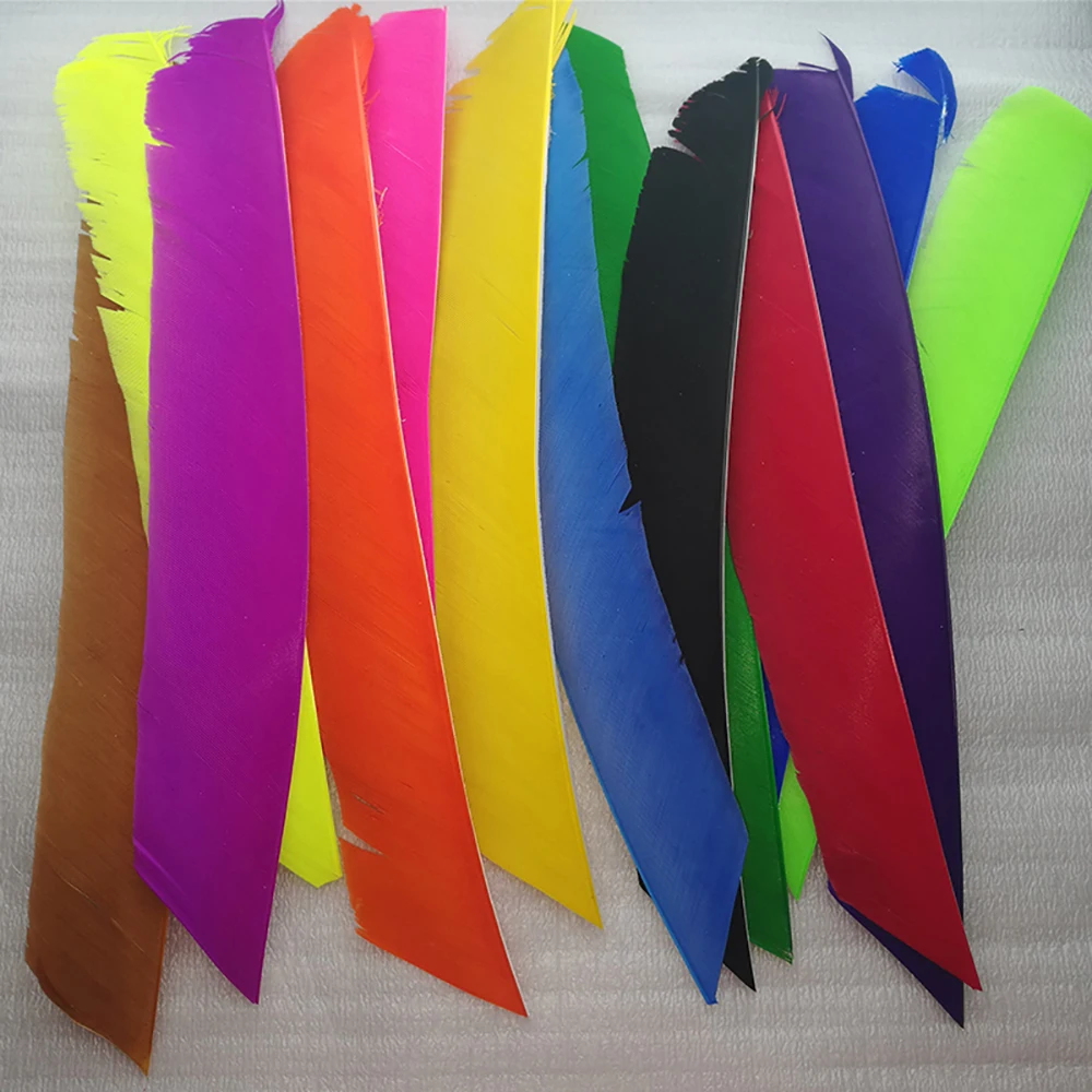100pcsFletchingArrowFeathersMulticolorFulllengthRealTurkey