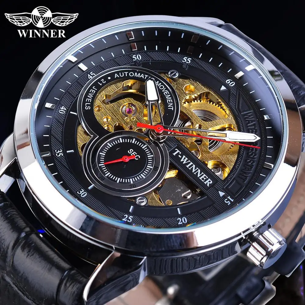 

New Style Winner Europe And America Style Men Fashion Casual Hollow out Waterproof Automatic Machine Watch