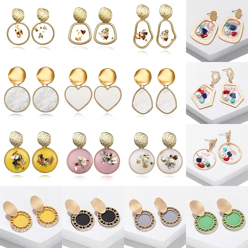 

New Korean Version Of The Earrings Imitation Pearl Acrylic Accessories Women Earrings Geometric Irregular Modern Brines Jewelry