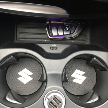 

Car accessories 1pcs 72mm / 2.75 Inch Car Logo Glass Holder Silicone Coaster for Suzuki jimny SWIFT VITARA SX4 car styling