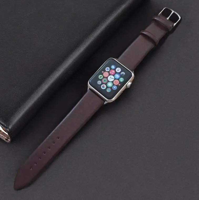Прочный кожаный ремешок с пряжкой для iwatch 40 мм 44 Apple Watch Band 4 3 2 1 соединитель на