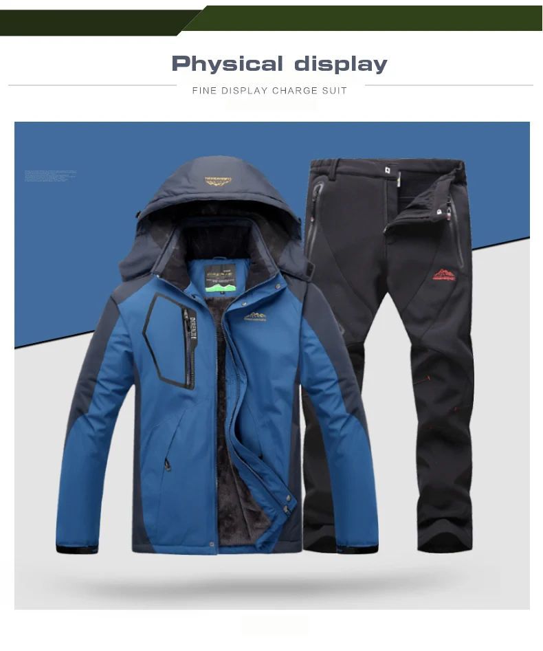 Мужская спортивная одежда, комплект зимней одежды для бега, комплект из двух предметов, флисовые утепленные толстовки с капюшоном, 2 предмета, куртка, штаны, спортивные костюмы для бега
