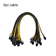 

6pc PCIe 6pin to 8pin(6+2) Male to Male PCI-E Power Cable for GPU Graphics Card PCI-E Riser GPU Power Data Cable 25cm