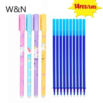 

14Pcs/lot 0.5mm Unicorn Erasable Pen Refill Set Blue/Black Ink Magic Gel Pen School Office Writing Supply Exam Spare Stationery