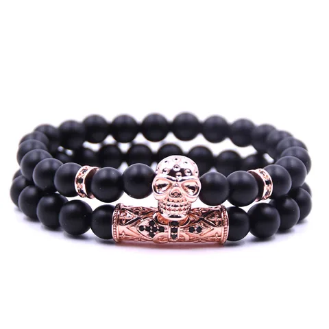 Arrival Skull Bracelet femme Friends Natrual Stone Beads Bracelets For Women Men Jewelry Pulseras Mujer bracciali uomo