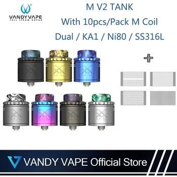 

Vandy Vape M V2 RDA Tank Atomizer With 10pcs V2 M Coil Dual KA1 Ni80 SS316L 0.15 / 0.12ohm 2ml Capa E-Cigarette Vandyvape Mod