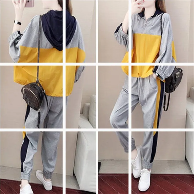 

Casual Sports WOMEN'S Suit 2019 Spring And Autumn New Style Loose-Fit Korean-style Slimming Western Style by Age Pants Two-Piece