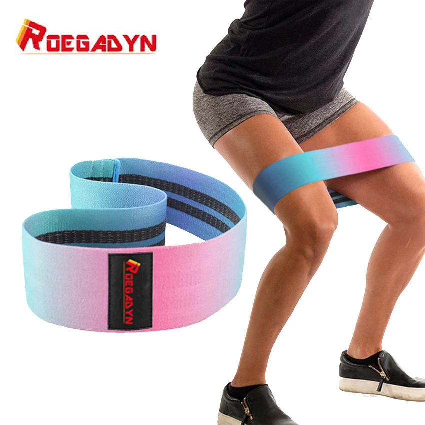 

Gradient color anti-skid Resistance Band Yoga fitness training drag hip ring pull belt Body Building Leg Stretching band
