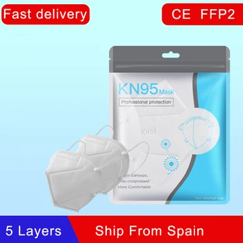 

Spain Warehouse KN95 Mask 10~100pcs Dustproof Saliva Spray Built-in Series Personal Protection Personal Protection KN95 Mask