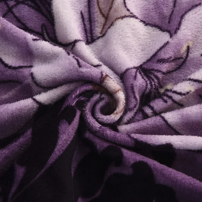 LREA фиолетовые цветы кораллового флиса одеяло плед для постельных принадлежностей или дивана путешествия be usd бросок осень и лето