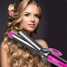 Стильные бигуди для волос, стайлер, выпрямитель, керамические парикмахерские щипцы для завивки волос, влажные и сухие бигуди двойного назначения