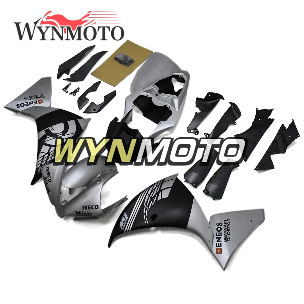 

Полный комплект обтекателей для 2012, 2013, 2014, R1, Yamaha YZF1000, R1 2012, 2013, 2014, мотоциклетные коврики из АБС-пластика, плоские, серебристые, черные