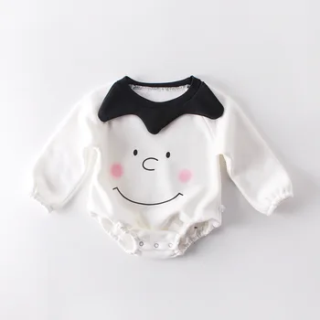 

Baby Winter Clothes 2020 New Baby Girl Smile Face Rompers Velvet Cotton Long-sleeved Newborn suit