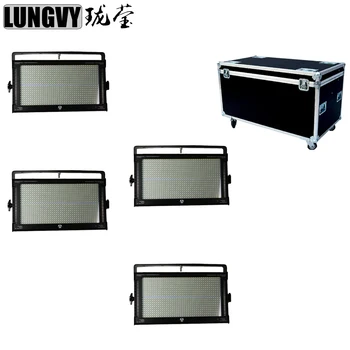 

Free Shipping 4pcs/lot 4in1 Flightcase Packing White 1000W Led Strobe Light Professional Led Stage Lighting Bright Flash Effect