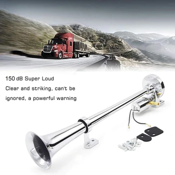 

1Pc Super Loud Air Horn Chrome 45MM Car Boat Train Horn 12V / 24V Big Solenoid Valve Electronic Horn Siren Claxon No Compressor