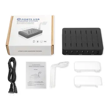 

Multi Port Fast Charging Usb Phone Charger 6 Ports Dock Station Support For All Phones / Tables / Smart Watch / Power Bank