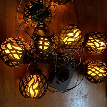 

LED Solar String Light Outdoor Waterproof Flame Hanging Global Fairy Lamp Garland Houses Christmas Garden Decorations Light
