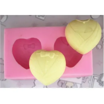 

Double Heart Silicone Mold 3D Soap Molds For Soap Making Handmade DIY Fondant Cake Decorating Tool Resin Craft Supplies