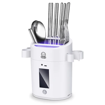 

Smart Sterilization Cutlery Rack Kitchen Cutlery Storage Box Knife Spoon Chopstick Disinfection Tube Holder UV Sterilization