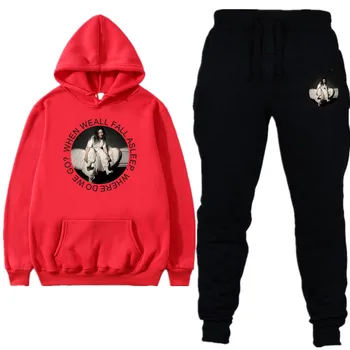

New Billie Eilish Casual Hooded Sweatshirts Fleece Hooded Sweatshirts + Sweatpants Men Women Streetwear Warm 2 Piece hoody