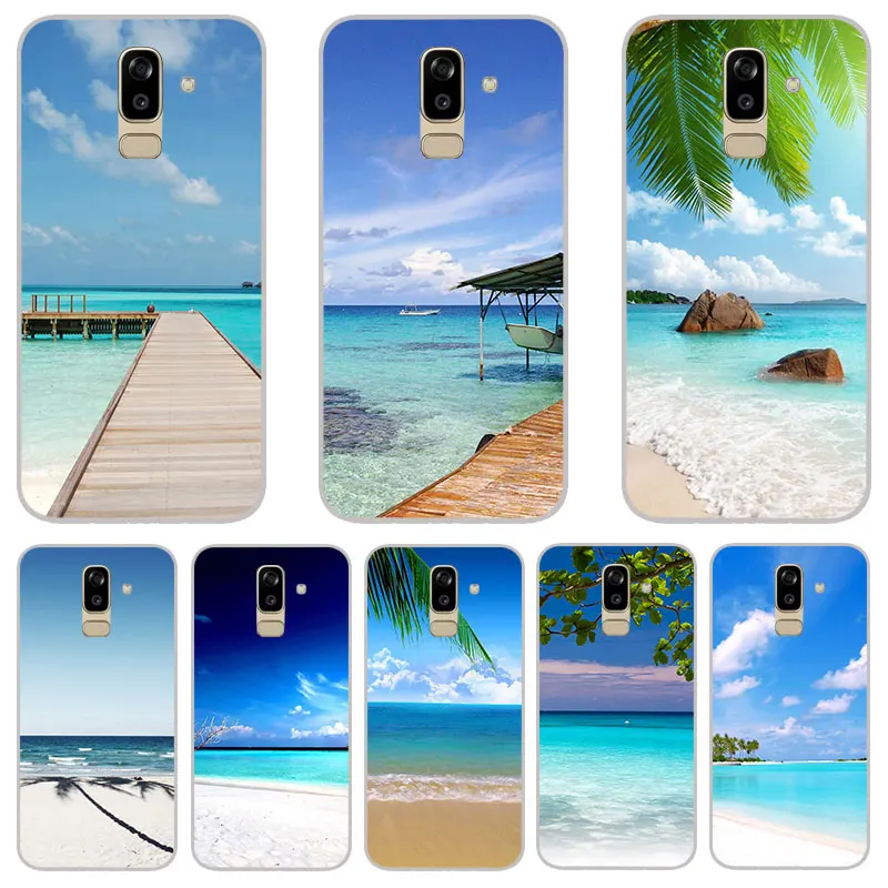Летний морской пляж матовый Силиконовый чехол для Samsung Galaxy J2 pro J3 J4 J6 J7 J8 A5 A7 A9 A8 A6