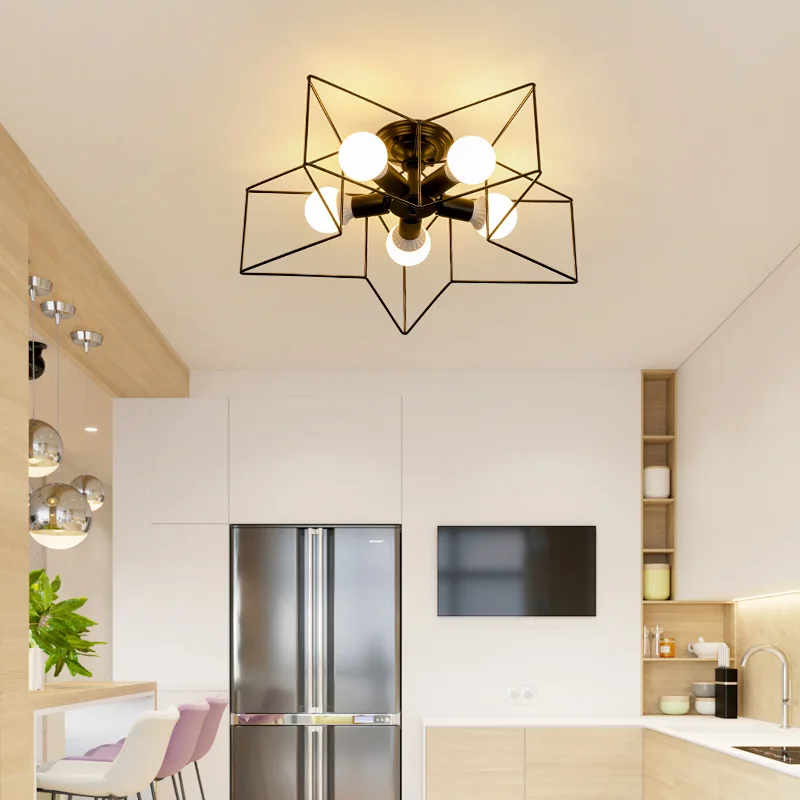 

Northern European-Style Modern Minimalist Five-pointed Star Flower Ceiling Lamp Living Room Bedroom Room CHILDREN'S Room Balcony