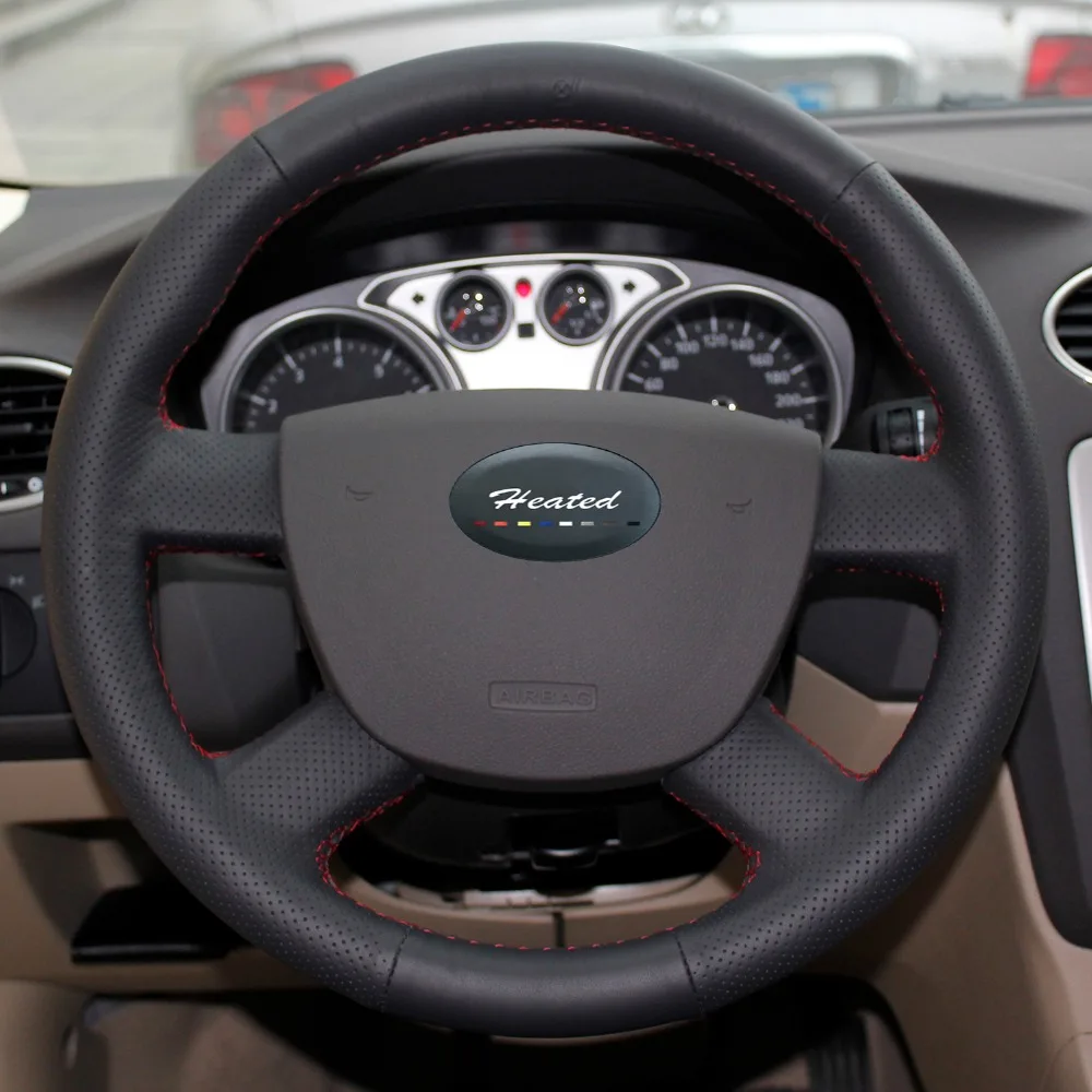 Натуральная кожа наппа рулевого колеса автомобиля крышки для Ford Focus 2 2005 2011 Капа
