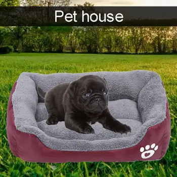

Waterproof Soft Fleece Dogs Bed Paw Print Pets Sofa Warm Comfortable Cats House Environmental Protection and Durability