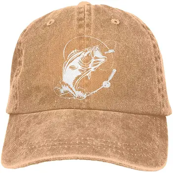 

Bass Fish Hunting Unisex Denim Fabric Sun Hat Adjustable Baseball Cap