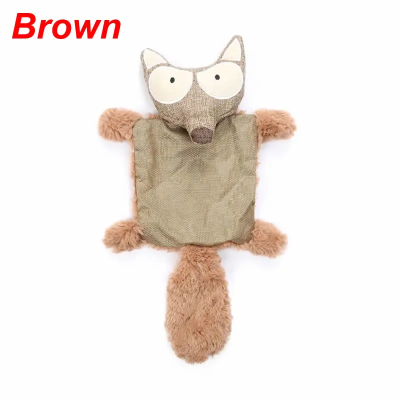 Brown Плюшевая игрушка для собак в форме лисы, жевательная игрушка для собак, звуковые игрушки - Цвет: Brown