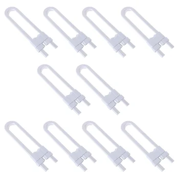 

10Pcs Children U-Shaped Safety Locks Double Button Self-adhesive Multipurpose Cabinet Locks for Refrigerators Doors Drawers(Whit