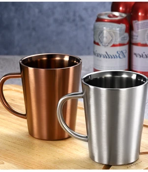 

Large Coffee Mug Double Wall Stainless Steel Unique Office Reusable Mug Metal Creative Filizanka Do Kawy Beer Cup Friends KK60MK