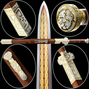 

Rose Wood Chinese KungFu Dao Sword Sharp 1095 High Carbon Steel Home Decoration Gift Swords Han Dynasty Saber RuYi Battle Jian
