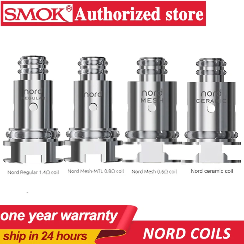 Оригинальная 5 шт. сменная катушка SMOK Nord с обычной катушкой 1.4ohm и сетчатой 0.6ohm для