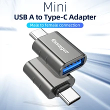 Essager usb tipo c otg adaptador usb 3.0 para usb c conversor masculino para samsung s20 xiaomi mi 9 10 USB-C conector fêmea tslm1