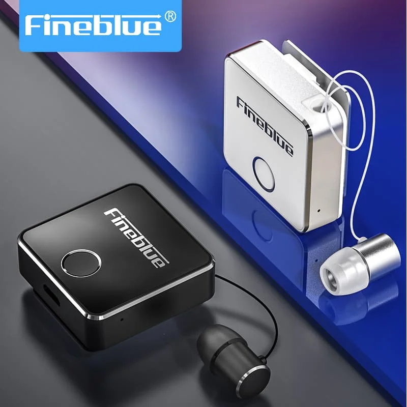 Fineblue Wireless Bluetooth Earphones F1 Withmic Hifi Handsfree Headset TWS Clip for iPhone Android Hi Res Noise Cancelling Mini