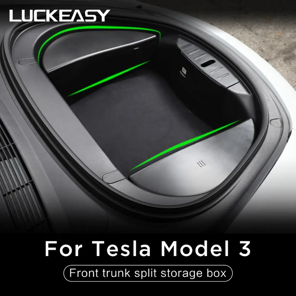 Раздельный ящик для хранения LUCKEASY переднего багажника автомобиля Tesla Model 3 2017 2019
