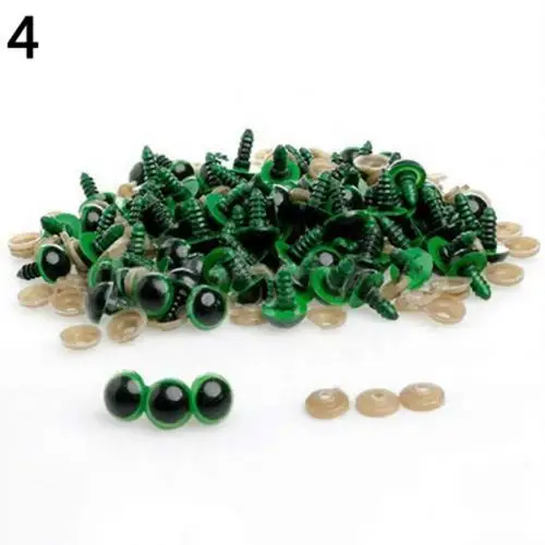 100 Pcs 8-20mm Plastic Safety Eyes for Teddy Bear Doll Animal Puppet Craft DIY Plastic Safety Eyes Puppet Craft DIY Craft DIY green